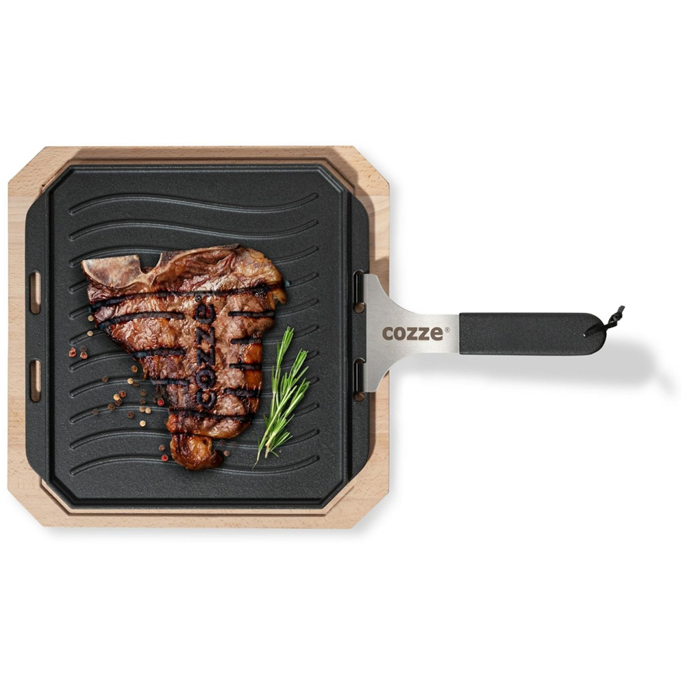 Bild von Cozze Gusseisen-Wendepfanne mit Untersetzer 33x33cm