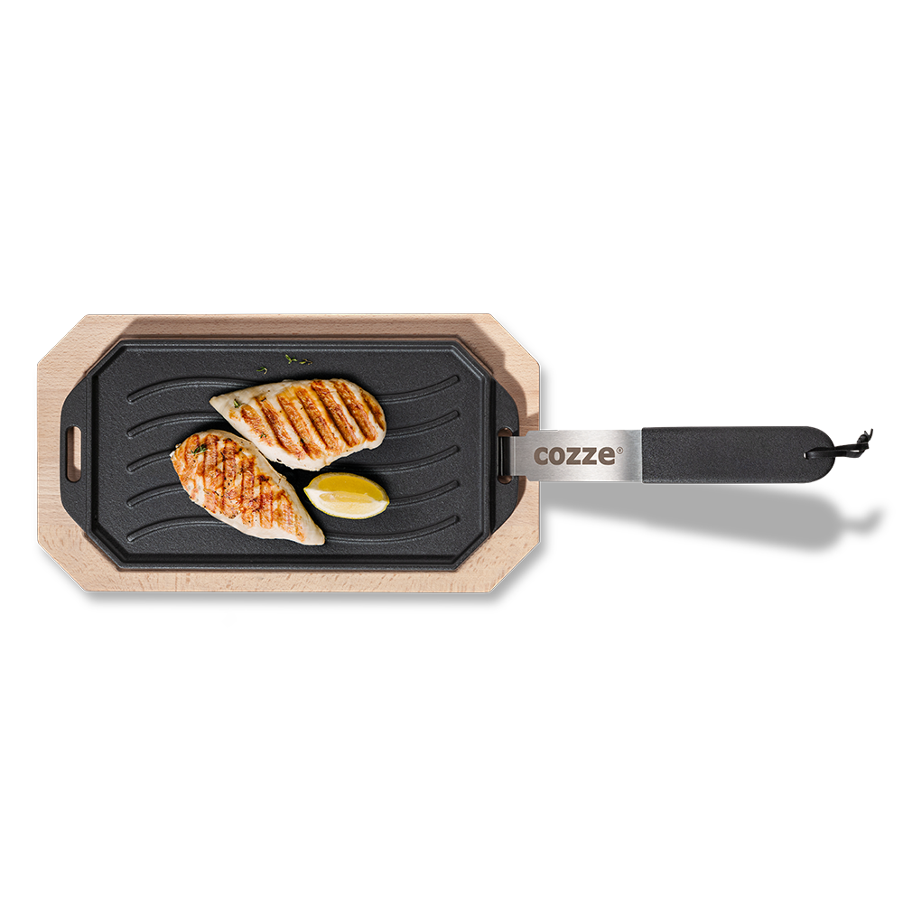 Bild von Cozze Gusseisen-Wendepfanne mit Untersetzer 16x33cm